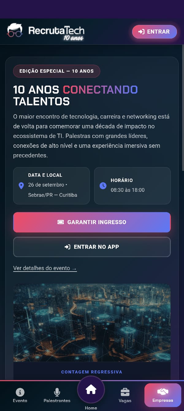 Aplicativo do Evento RecrutaTech